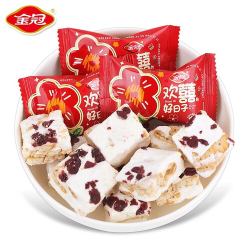 Gold Crown Cranberry Flavored Snowflake Crisp Wholesale Cowgirl Candy Wedding Gift Happy Candy Leisure Snack