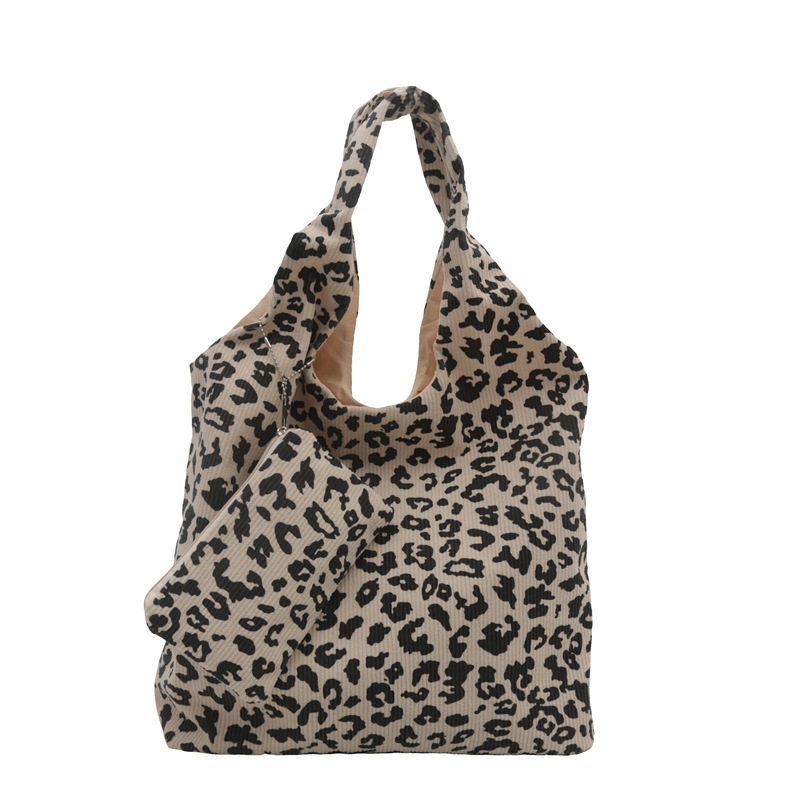 Coreano inswind pequeño patrón de leopardo de gran capacidad bolso de moda bolso de brazo de hombro para estudiantes bolso de lona de clase bolso de mujer