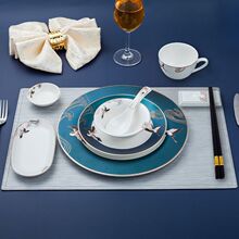 五星级酒店高档摆台套装餐具三件套碗盘碟会所餐厅骨瓷盘饭店用品