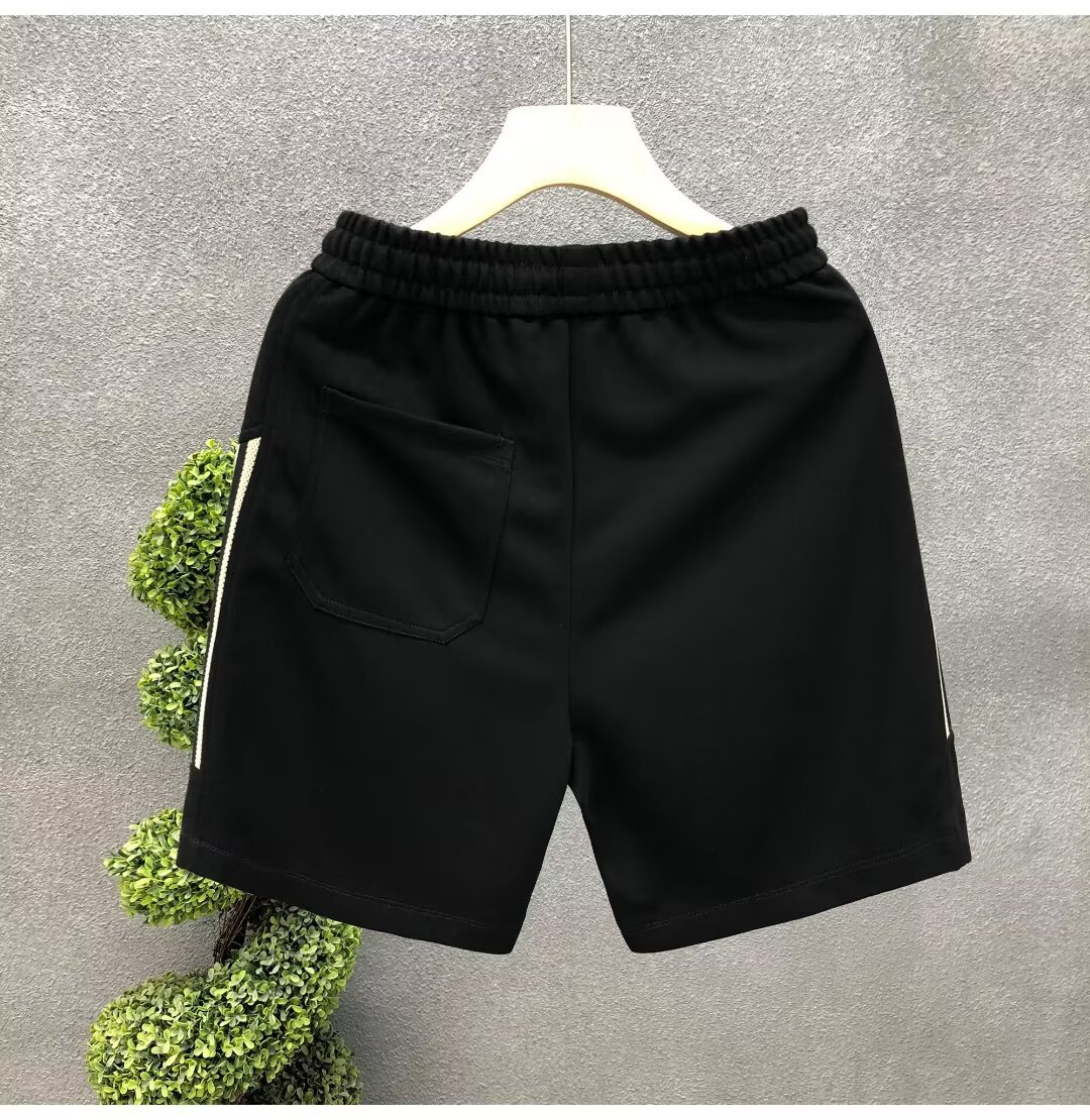 Men's Black Embroidered Casual Shorts Trendy Summer Outerwear Sports Pants New Style_viptrois.com