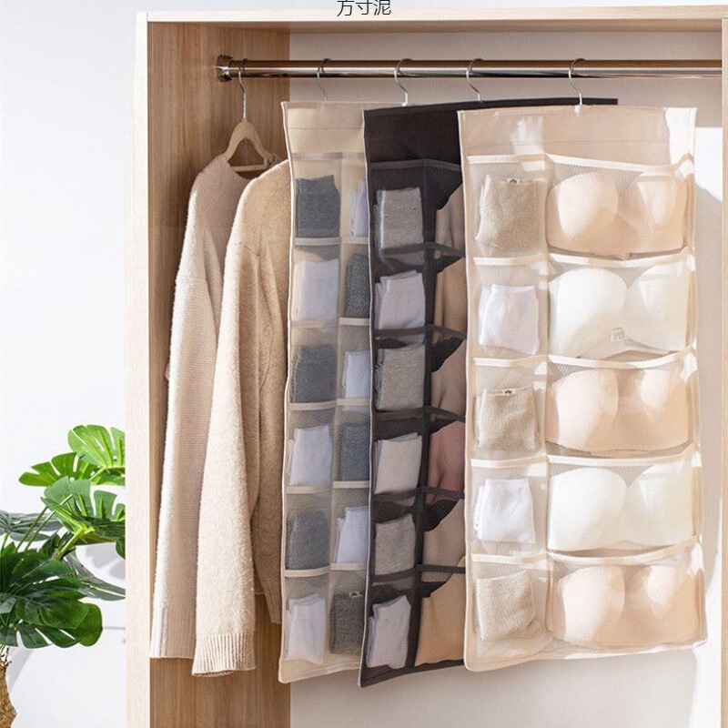 下着収納掛け袋吊り式掛け袋タンス両面収納ドア後壁布芸靴下収納袋卸売り|undefined