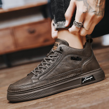男鞋四季款休闲皮鞋纯色全黑中邦平板鞋防滑耐脏工作上班劳保鞋子