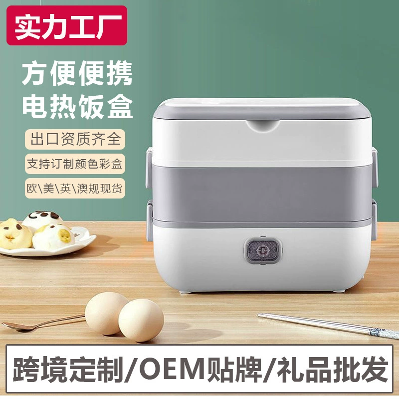 Двухслойный электрический ланч-бокс для офисных работников, портативный изолированный подключаемый самонагревающийся ланч-бокс для приготовления на пару