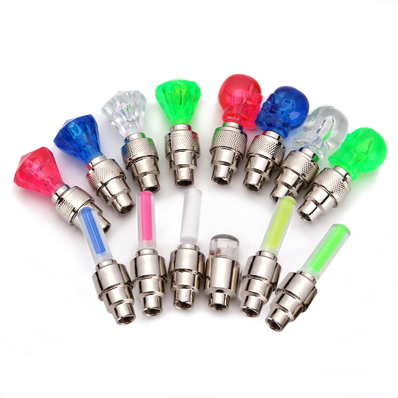 Bicycle Valve Light Diamond Colorful Fire Wheel Motorcycle Gemstone Valve Light Electric Vehicle Light Fire Wheel Tire Light