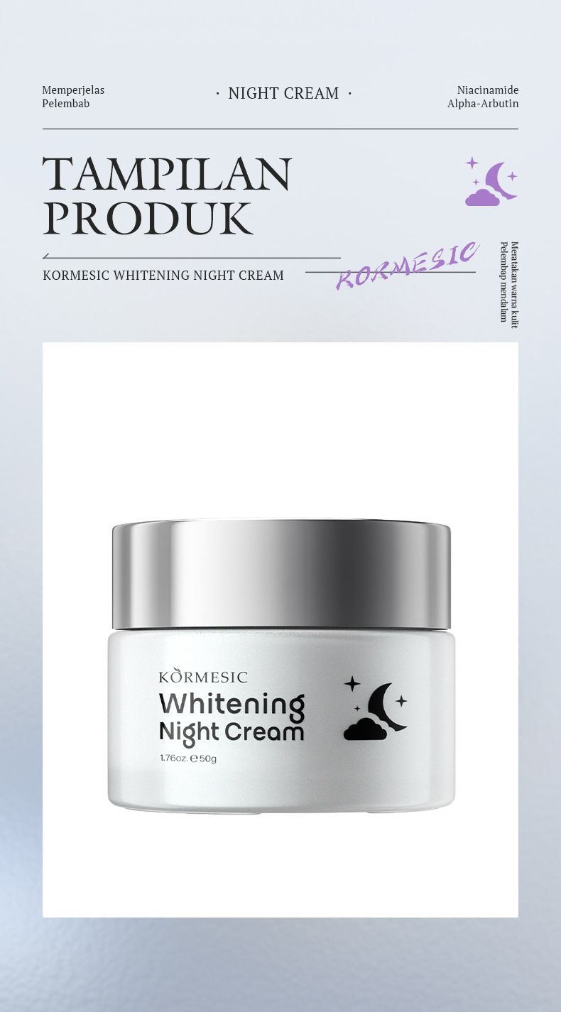 KORMESIC Crema Notte Illuminante 50g Crema Viso Idratante Cura della Pelle_voghion.com