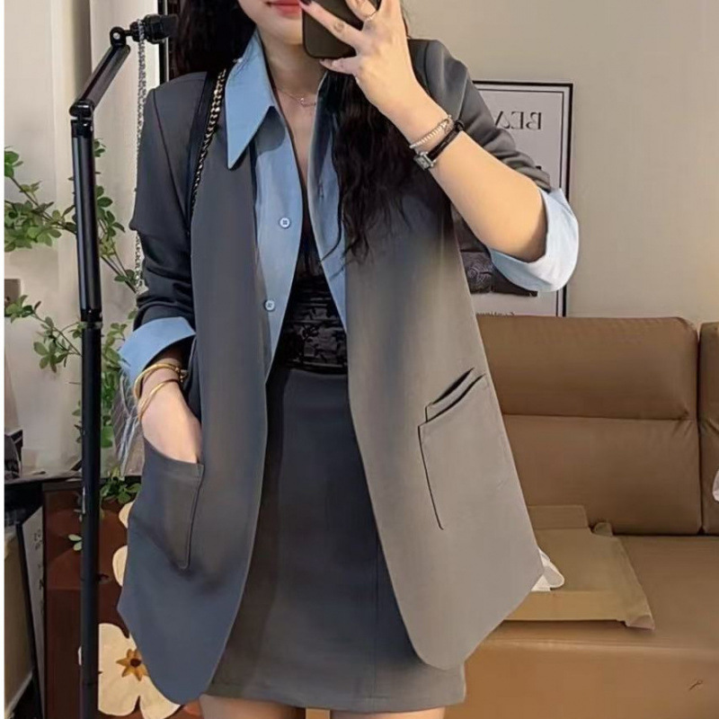 316时尚套装V领西服套装长袖2025春夏女装新款时尚显瘦休闲两件套|undefined