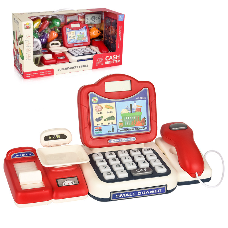 Amazon Hot Selling Children's Simulation Supermarket Cash Register Set Toys Educational Multifunctional Cash Register Play House