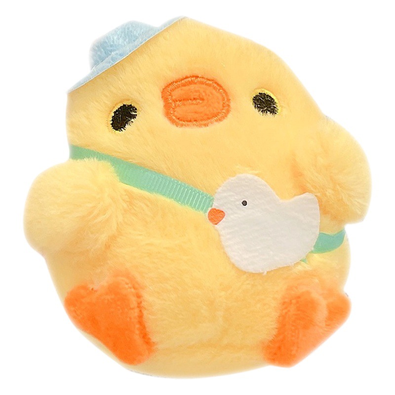Suave lindo pollo peluche muñeca de juguete colgante llavero mochila adornos agarrar máquina muñeca chica