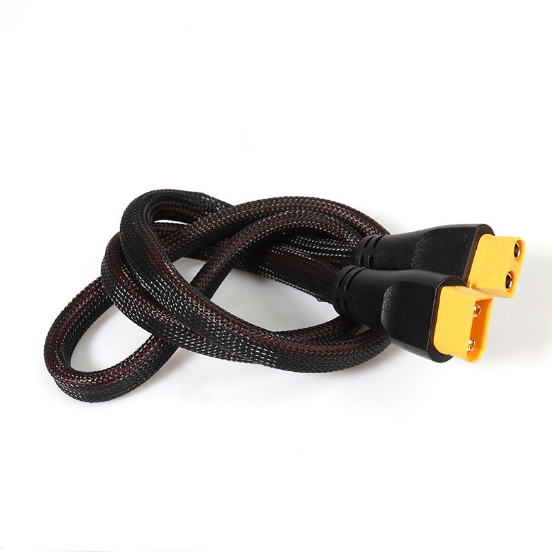 Electric Vehicle Xt90 High-Power Conversion Connector 8Awg 9Awg with Flame-Retardant Mesh Integrated Male-Female Extension Cable