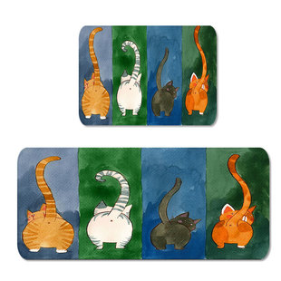 Xiao Mao Kitchen Non-slip Mat Long Strip Carpet Green Waterfall Door Mat Cross-border Amazon wish One Piece Made