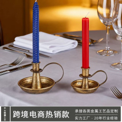 ins铁艺烛台复古蠟燭容器欧式蜡烛台摆件小烛台婚礼装饰餐桌摆件