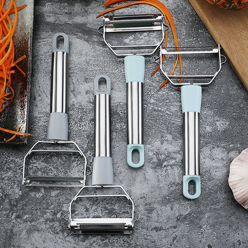 Stainless steel double-sided peeling knife two-in-one grating peeler vegetable, fruit and potato scraping tool peeler melon peeler