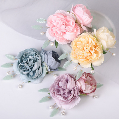 Hanfu silk flowers hair flower for women girls ancientry tire ZanHua children headdress flower fairy princess empress act the role of side hairpin