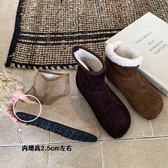 牛皮版！内增高雪地靴勃肯短靴女靴子软底秋夏保暖加绒棉鞋毛毛靴