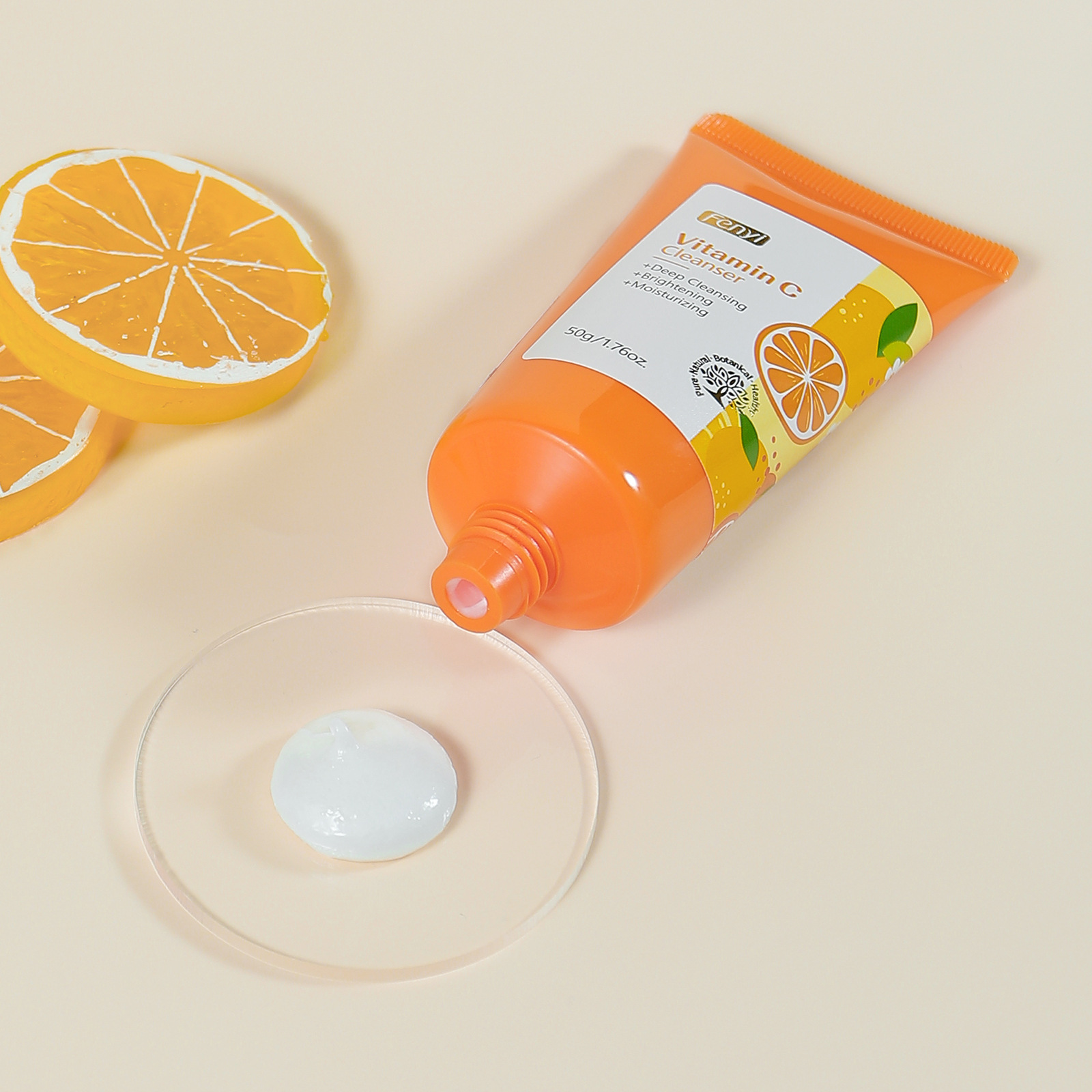 Wholesale fenyi Vitamin C Facial Cleanser 50g from the manufacturer for pore cleansing, hydration and moisturizing, cross-border undefined
