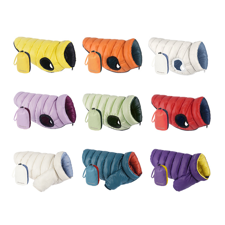 (2개) 재고 큰 개 가을 및 겨울 옷 애완 동물 가을 및 겨울 면화 패딩 코트 개 두꺼운 애완 동물 양면 착용 조끼 보관 가방