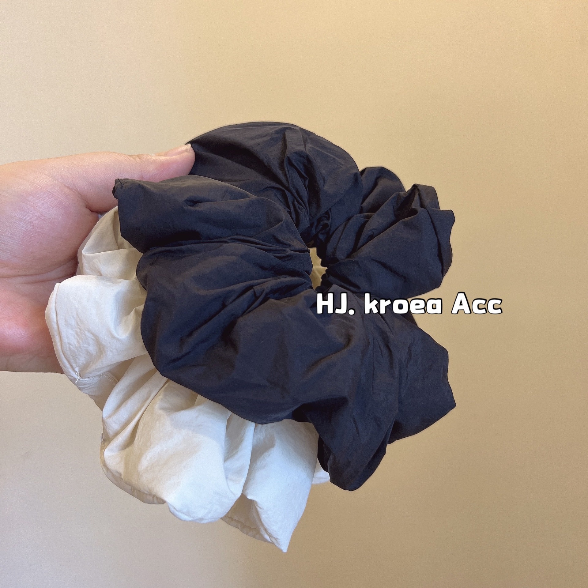 Loose and Fluffy Tailbone Hair Ring with French Retro Solid Color High-End Tailbone Ring Hair Ties - New Style