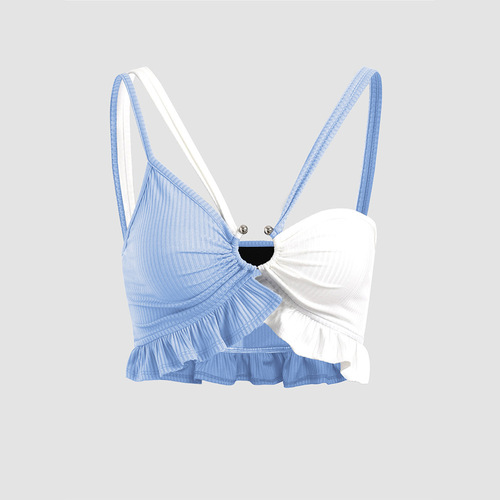 Cross-border foreign trade Y2K style women's clothing Amazon Temu2024 spring and summer solid color slim fit navel-baring camisole top