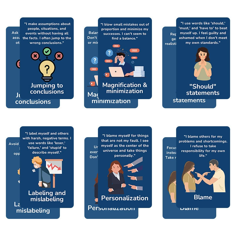Cross-border 50 Cognitive Distortion Flashcards 50 Cognitive Distortion Flashcards