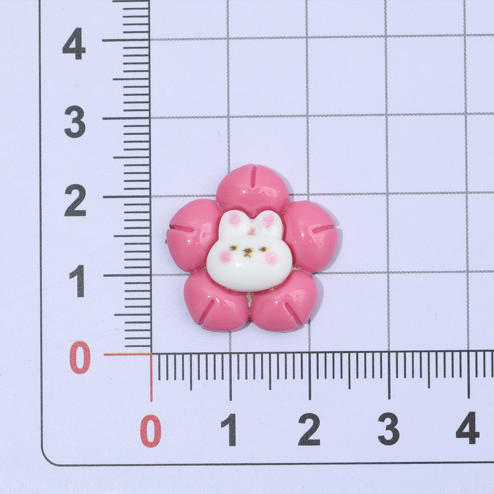 Brillante Arco Iris lindo conejo donut DIY accesorios de resina teléfono móvil Shell horquilla accesorios para el cabello agujero zapato hebilla material al por mayor