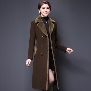 Foreign trade women's clothing autumn and winter woolen coats for women Korean version 2021 new woolen coats long thickened coats for women