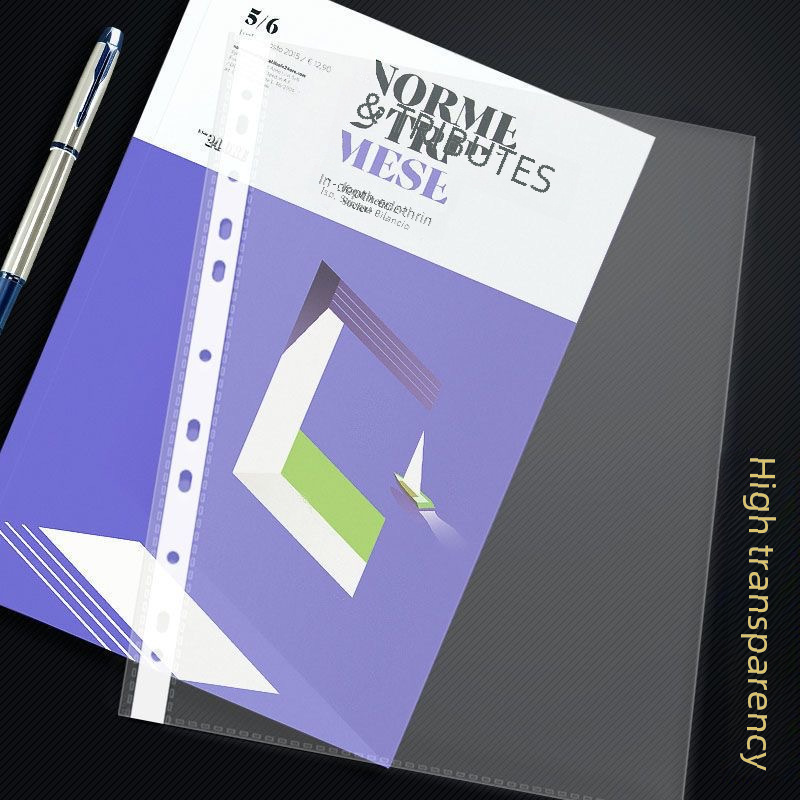 (2개) 두꺼운 11 홀 파일 가방 내부 페이지 투명 A4 느슨한 잎 파일 가방 4C 파일 보호 가방 사무용품 도매