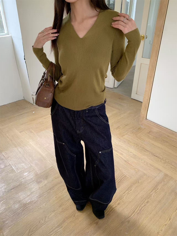 誉一新款2025秋季高街复古伐木工装牛仔裤女百搭宽松休闲裤女6602|undefined