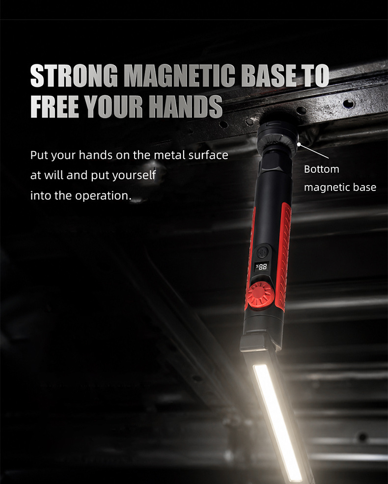 New Detachable Work Light Cob Foldable Car Inspection Light Handheld Camping Light with Magnetic Hook