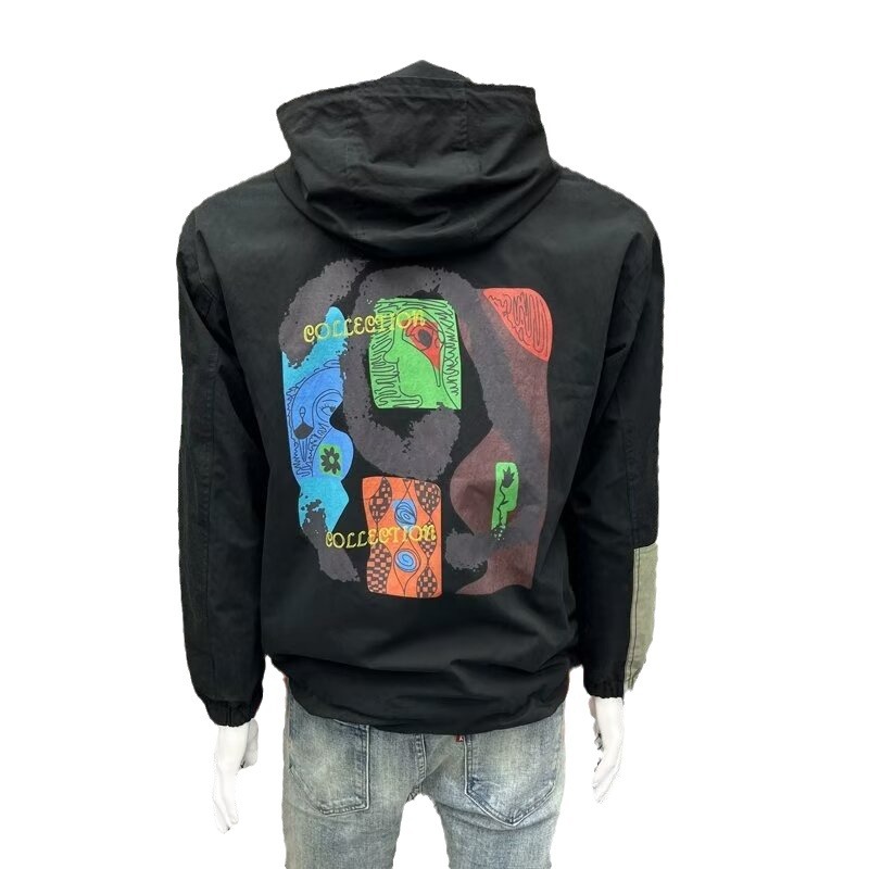 Diseñador de moda costura chaqueta los hombres 2023 otoño nuevo estilo coreano personalidad suelta con capucha moda abrigo