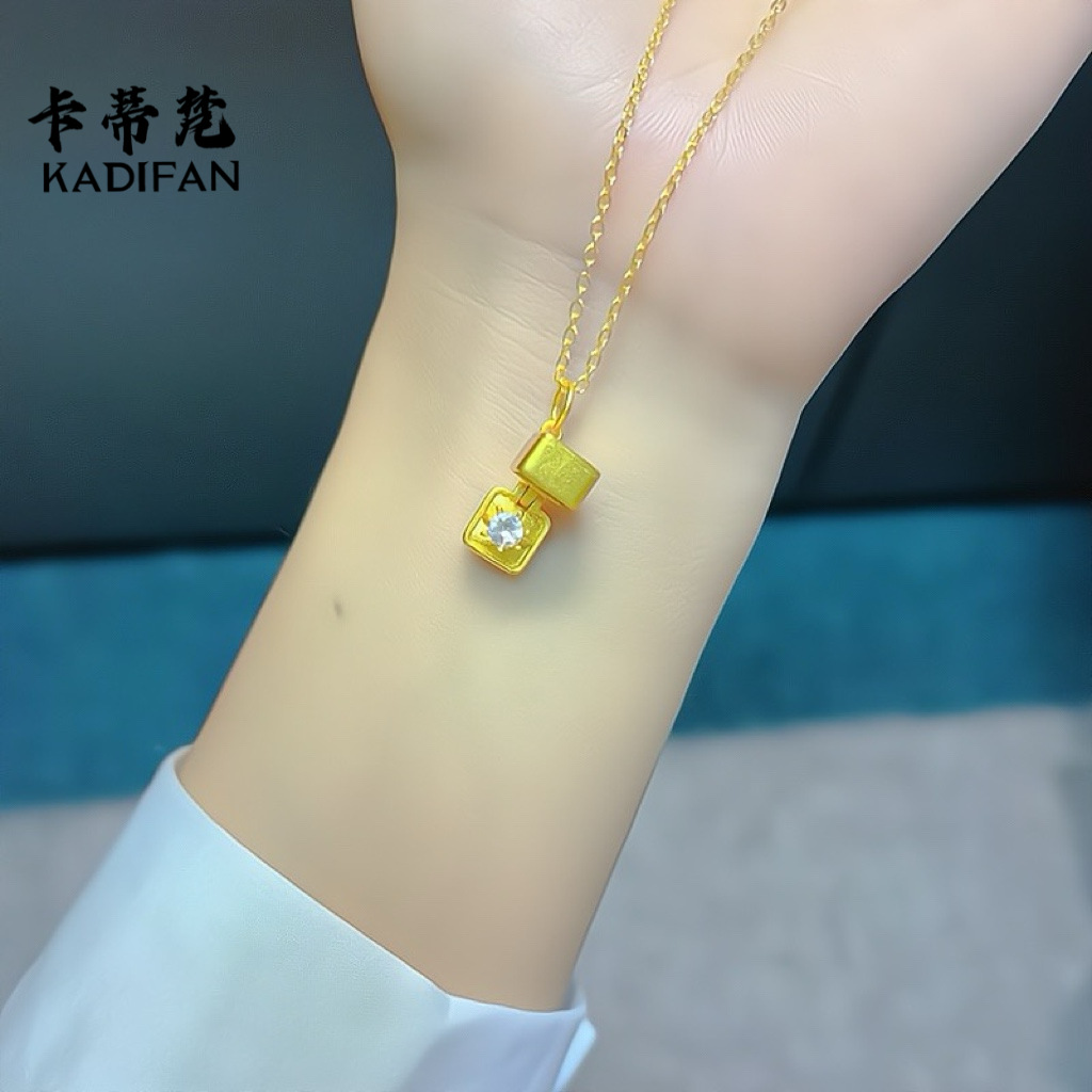 골드 샌드 골드 진정한 사랑 선물 상자 펜던트 여자 친구 가벼운 사치를위한 다이아몬드 반지 지르콘 목걸이 Tanabata 선물