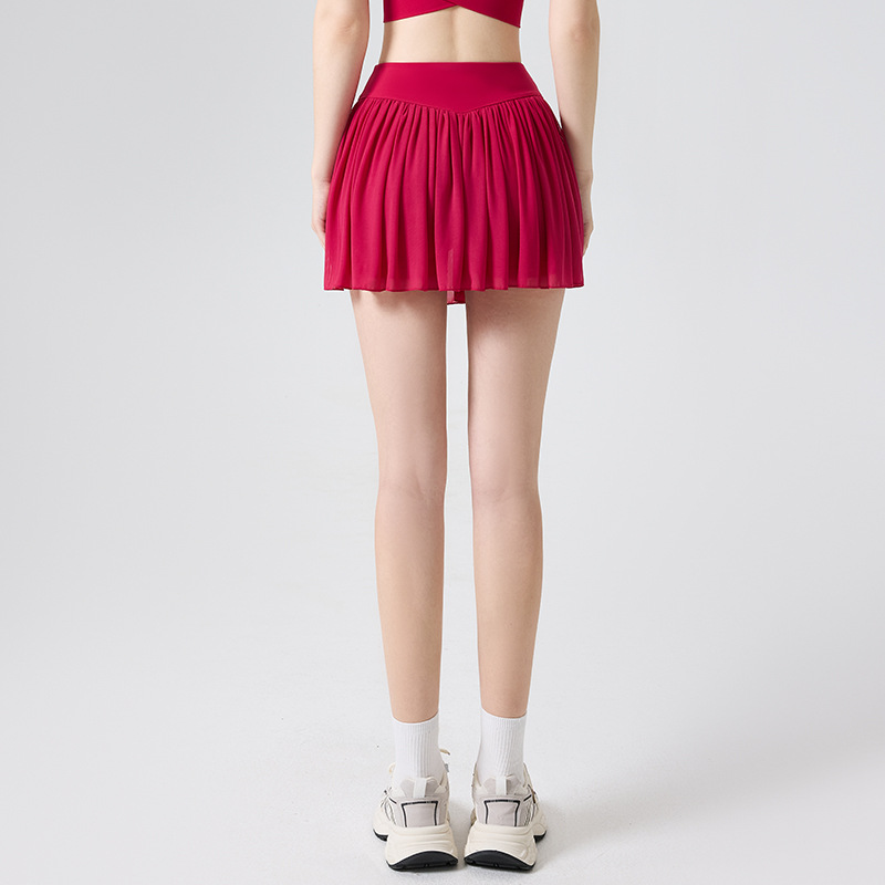 Falda de tenis y yoga para mujer, de cintura alta, con efecto de dos piezas y bolsillos, antiexposición, falda deportiva corta y fluida para verano, directo de fábrica. image 8