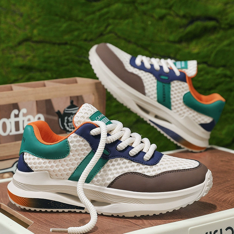 Модная повседневная спортивная обувь, новая мужская обувь, летние дышащие модные универсальные туфли на толстой подошве, мужские кроссовки, мужские кроссовки на складе