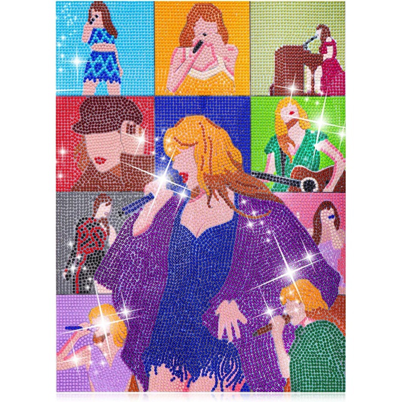 Pintura de Diamantes 5D, Diseño de Cantante Taylor, Pintura Decorativa DIY Hecha a Mano, Diamantes Redondos y Cuadrados, Éxito de Ventas en Amazon, Pintura de Diamantes Kpop