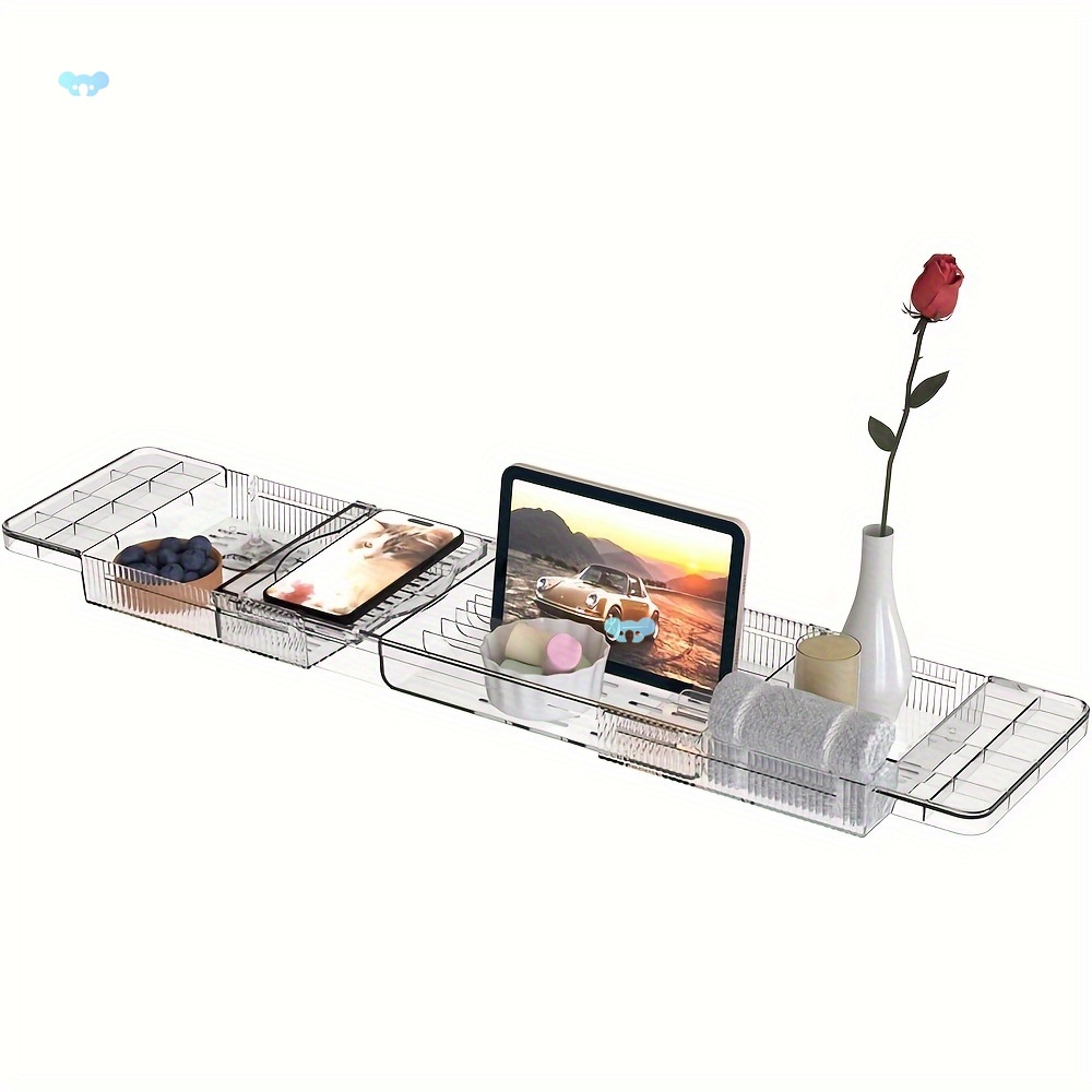 Adjustable Expandable Bath Tub Caddy Tray with Anti Slip