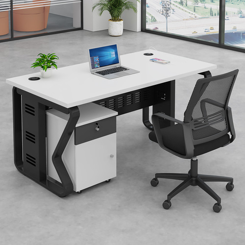 Office desk and chair set, minimalist modern three-person desk, office financial room partition desk