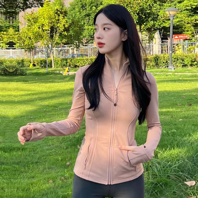 やせているIuIu春秋deflneと同じタイプのフィットネス通気性弾力ポケットランニング運動ヨガ服コート|undefined