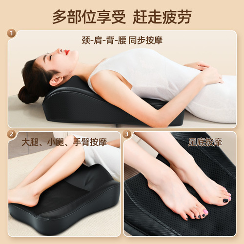 Multifunctional cervical spine massager neck waist shoulder massage cushion household low back hot compress kneading pillow massager