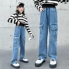True pocket denim worker trousers