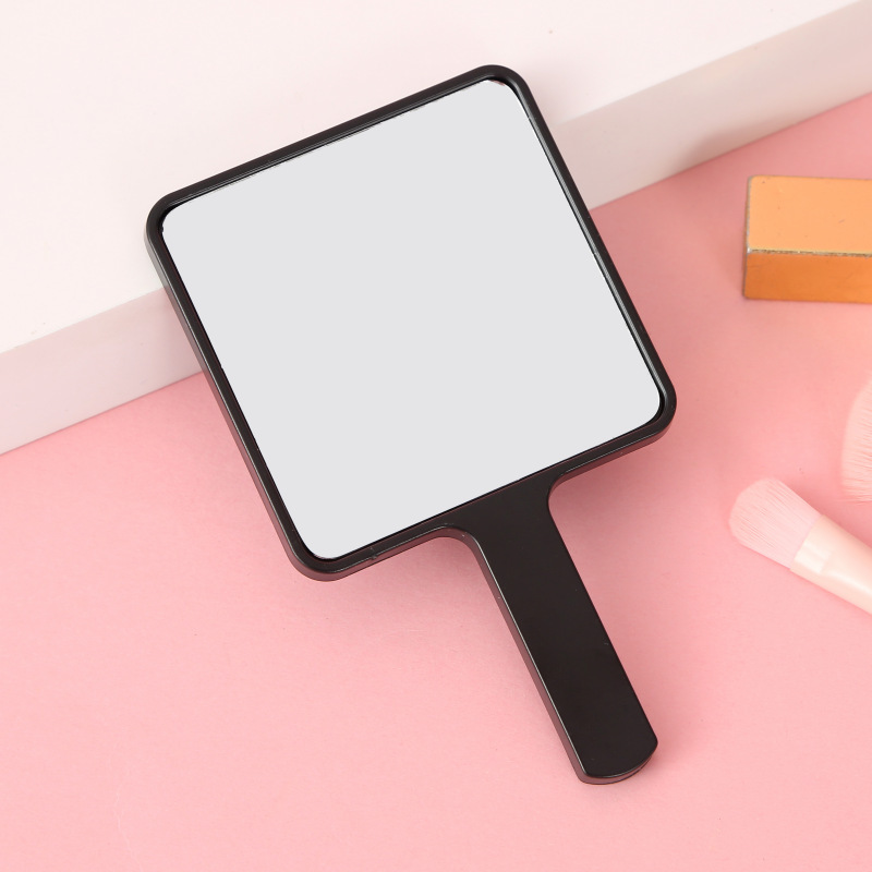 Espejo de Maquillaje de Mano Cuadrado para Regalo de Plástico y Vidrio Personalizable para Salón y Dormitorio