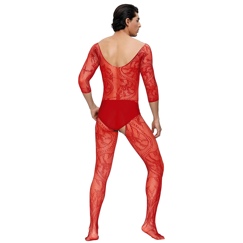 En stock medias atractivas de los hombres europeos y americanos hueco transparente sexy abierto calcetines de una sola pieza transfronteriza suministro al por mayor MP158