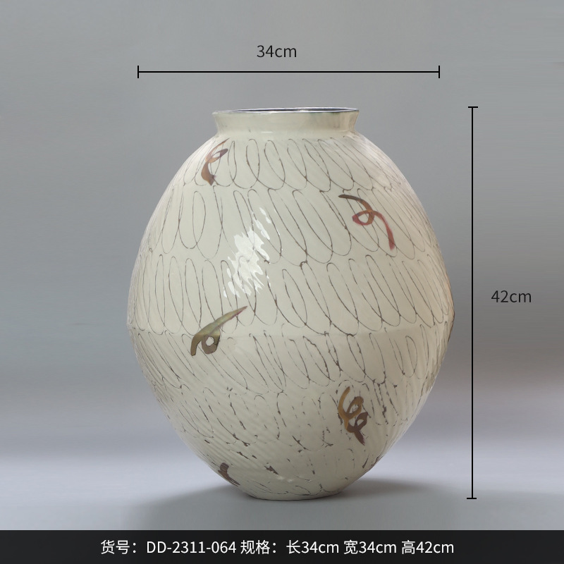 Best west陶磁器デザイナーの正規品陶磁器花瓶置物リビングルーム家庭用ソフト装飾品民宿花器|undefined