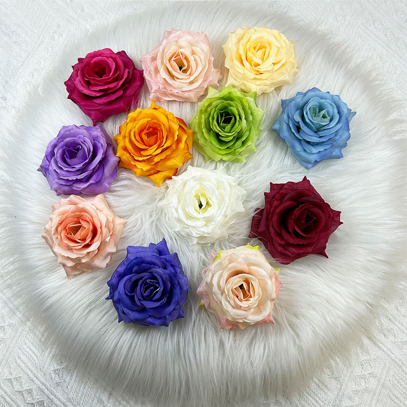 仿真情人玫瑰花头婚礼花墙装饰打底造景商品橱窗胸花玫瑰花头假花