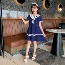 女童连衣裙夏装新款儿童网红女孩夏季薄款短袖裙子中小学生连衣裙