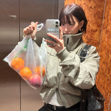 韩国东大门2025秋新休闲简约气质立领宽松显瘦百搭棉服夹克外套女
