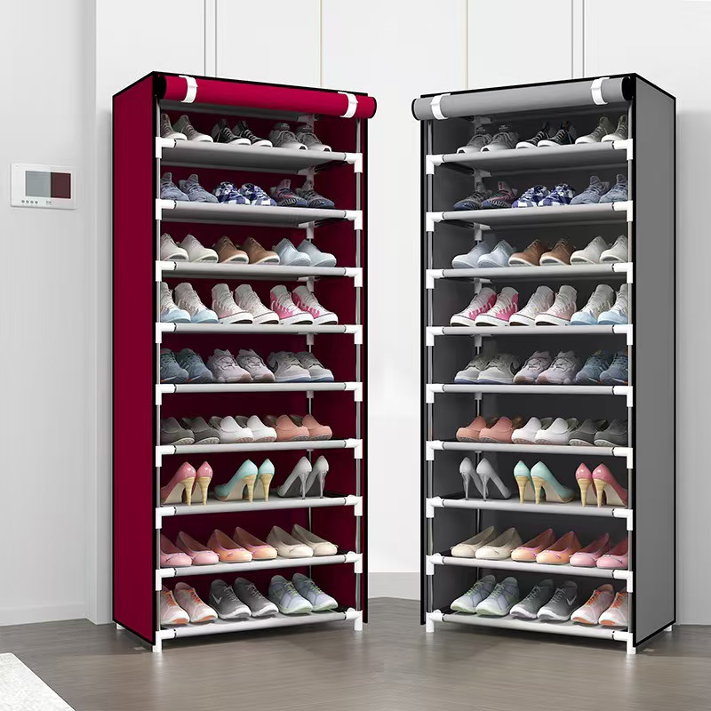 Vietnam venta caliente a prueba de polvo zapato armario rack de almacenamiento ensamblaje casero estante de zapatos multicapa estante de almacenamiento de zapatos simple y económico