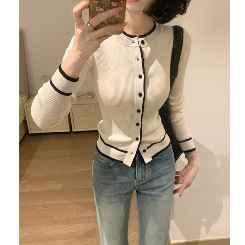 时髦复古法式小香风针织开衫外套女秋季穿搭慵懒风软糯打底衫上衣|undefined