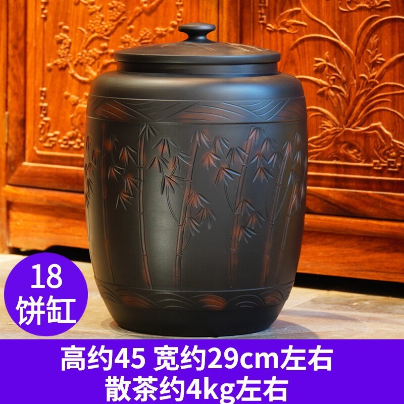 雲南建水紫陶茶缶密封セラミック茶缶大容量紫砂茶缶大型水缶米缶Chu Hang|undefined