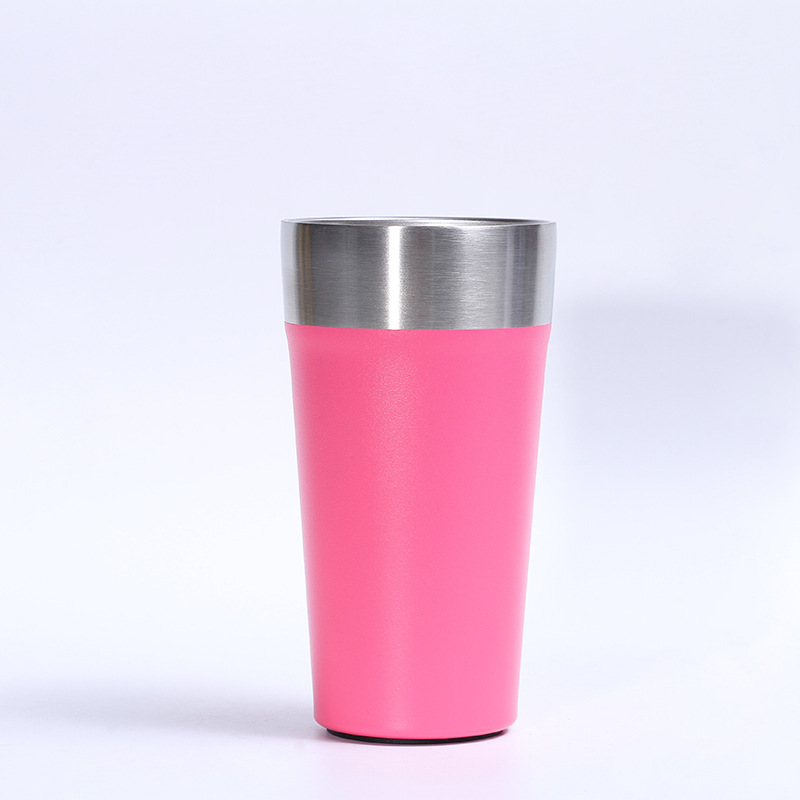 Nuevo 20oz taza de café de acero inoxidable cubierta transparente bebida directa taza de coche portátil de doble capa de vacío taza de café del coche