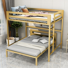 上下床交错式子母床带书桌组合小户型错位上下铺儿童上床下