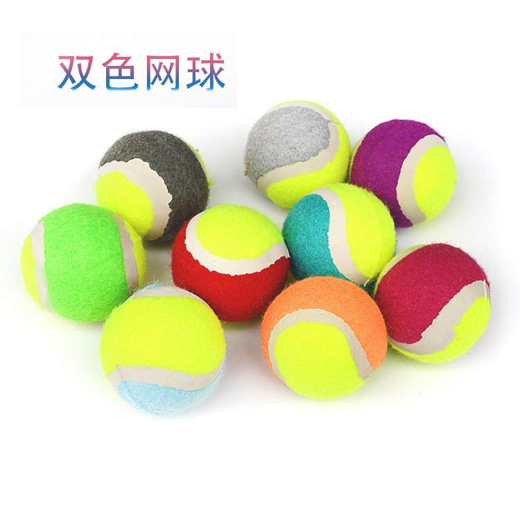 (2개) 애완 동물 테니스 장난감 2 색 비 탄성 테니스 훈련 던지는 장난감 테디 골든 리트리버 훈련 용품 도매